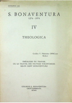 S Bonaventura IV Theologica Theologie du Travail