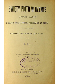 Święty Piotr w Rzymie 1900r