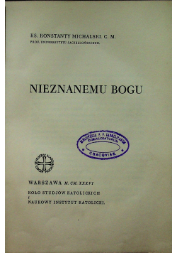 Nieznanemu Bogu 1936r