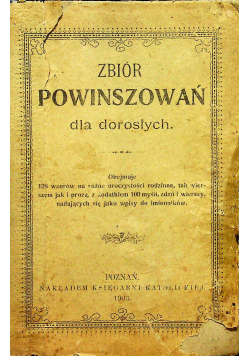Zbiór powinszowań dla dorosłych 1903 r.