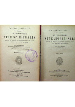 De Perfectione Vitae Spiritualis 2 Tomy 1903 r.