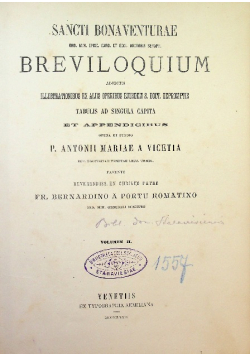Sancti Bonaventurae Breviloquium Volumen II 1874r