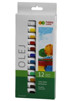 Farba olejna 12ml 12 kolorów HAPPY COLOR
