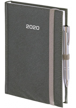 Kalendarz 2020 A4 Dzienny Cross z gumką Srebrny