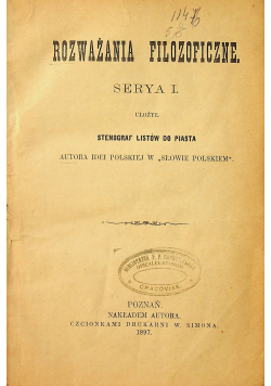 Rozważania filozoficzne 1897 r