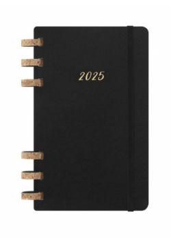 Kalendarz 2025 tygodniowy i miesięczny L BR czarny