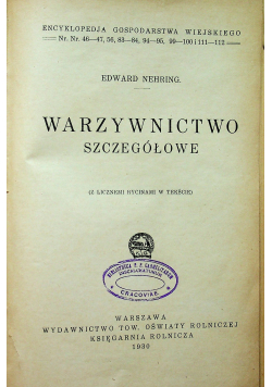 Warzywnictwo szczegółowe 6 numerów ok 1930 r.
