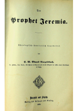 Der Prophet Jeremia / Die Klagelieder 1868 r