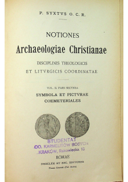 Archaeologiae Christianae 1909 r.