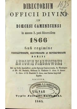 Directorium officii divini 1865 r
