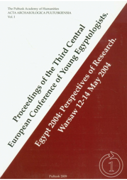 Proceedings of the Third Central European Conference of Young Egyptologists