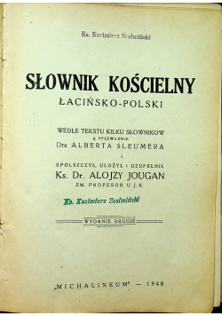 Słownik kościelny łacińsko polski 1948 r