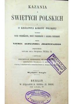 Kazania o świętych polskich 1872 r.