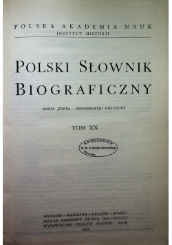 Polski słownik biograficzny XX