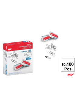Spinacz srebrny 33mm 10x100szt