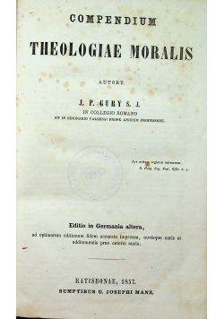 Compendium Theologiae Moralis  1857r.