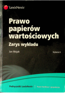 Prawo papierów wartościowych Zarys wykładu