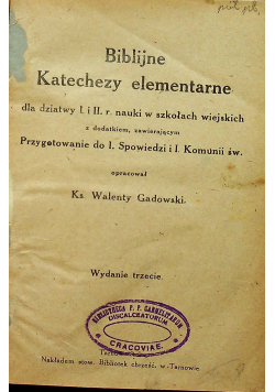 Biblijne katechezy elementarne 1920 r.
