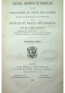 Prones sermons et homelies dimanches et fetes de lannee   II Tomy około 1885 r