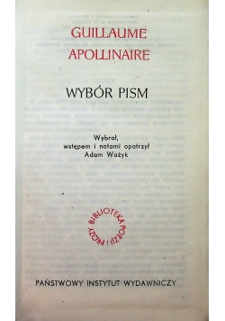 Apollinaire Wybór pism