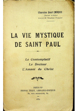 La Vie Mystique de Saint Paul 1932 r
