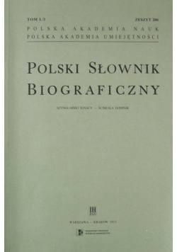 Polski Słownik Biograficzny Zeszyt 206