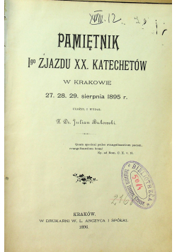 Pamiętnik I go Zjazdu XX Katechetów 1896 r.