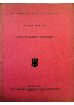 Śląskie nazwy miejscowe 1935 r.
