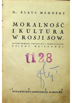 Moralność i kultura w Rosji Sow 1934 r.