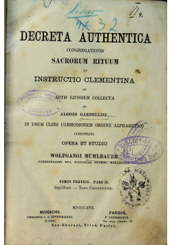 Decreta Authentica Congregationis 1867r
