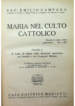 Maria nel culto cattolico volume II 1944 r