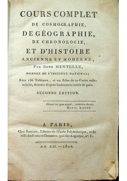 Cours complet de cosmographie 1804r
