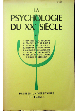 La psychologie du XX siecle