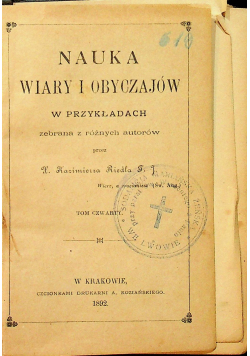 Nauka Wiary i Obyczajów 1892 r