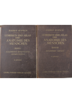 Lehrbuch und Atlas der Anatomie des Menschen Band 1 i 2 ok. 1941 r.