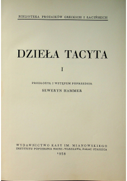Dzieła Tacyta I 1938 r