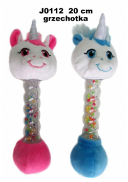 Jednorożec grzechotka 20cm MIX