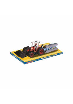 Traktor z pługiem i łyżką