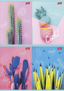 Zeszyt A5 w kratkę 60 kartek Cacti 10 sztuk mix
