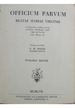 Officium Parvum Beatae Mariae Virginis