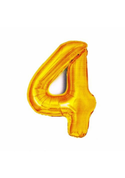 Balon foliowy złota cyfra "4"
