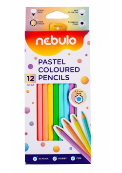 Kredki ołówkowe pastelowe 12 kolorów NEBULO