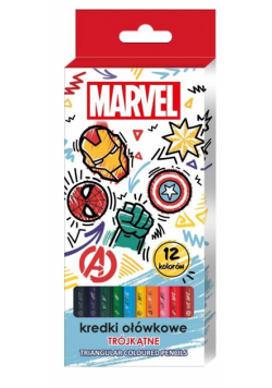 Kredki ołówkowe trójkątne Avengers 12 kolorów
