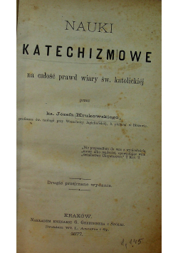 Nauki Katechizmowe na całość prawd wiary 1877 r.