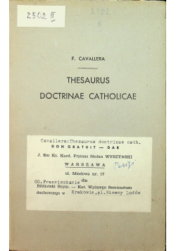Thesaurus Doctrinae Catholicae 1920r