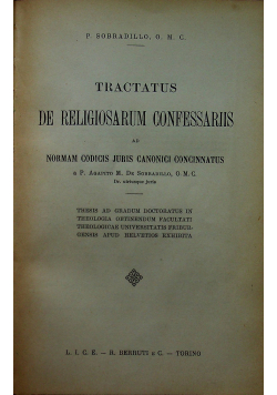 Tractatus de Religiosarum Confessariis 1932 r
