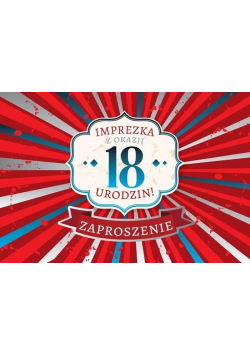 Zaproszenie ZZ-050 Urodziny 18 (5 szt.)