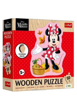 Puzzle drewniane Disney 50 konturowe Wesoła Minnie