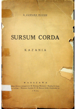 Sursum Corda Kazania 1935 r.