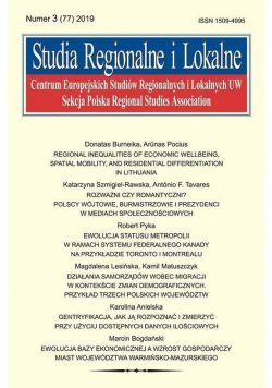 Studia Regionalne i Lokalne 3 (77) /2019